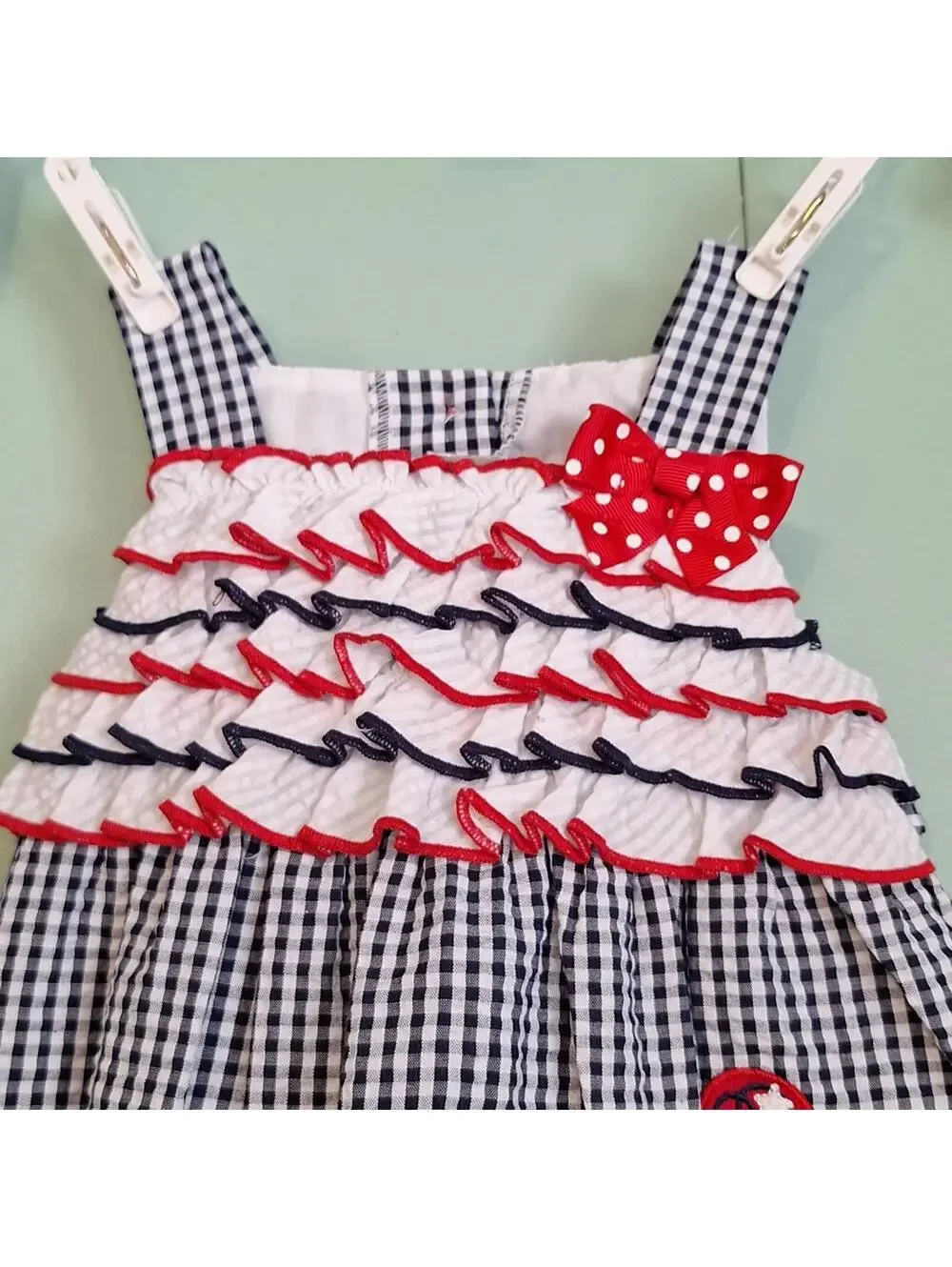 Emily Rose Fourth Of July Blue Plaid Butterfly Dress Size 12M